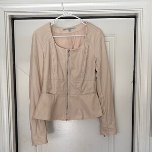 Guess Women's Light Beige Leather Jacket